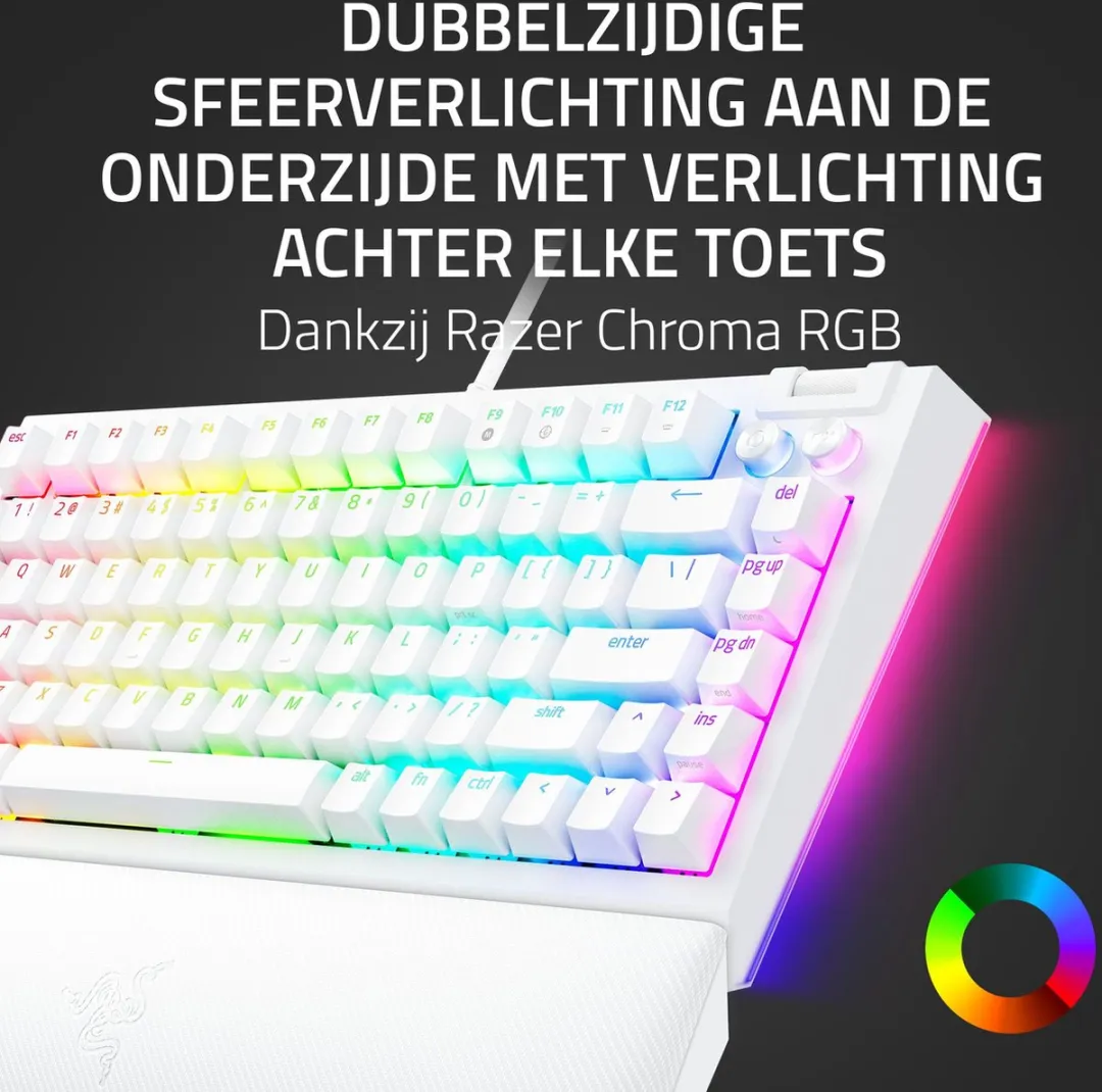 Razer BlackWidow V4 75% Mechanisch Gaming Toetsenbord RZ03-05001700-R3M1 - Wit