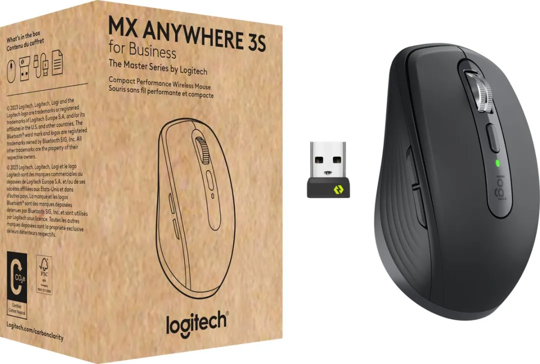 Logitech MX Anywhere 3S 910-006958 Muis - Rechtshandig - 8000 DPI - Graphite