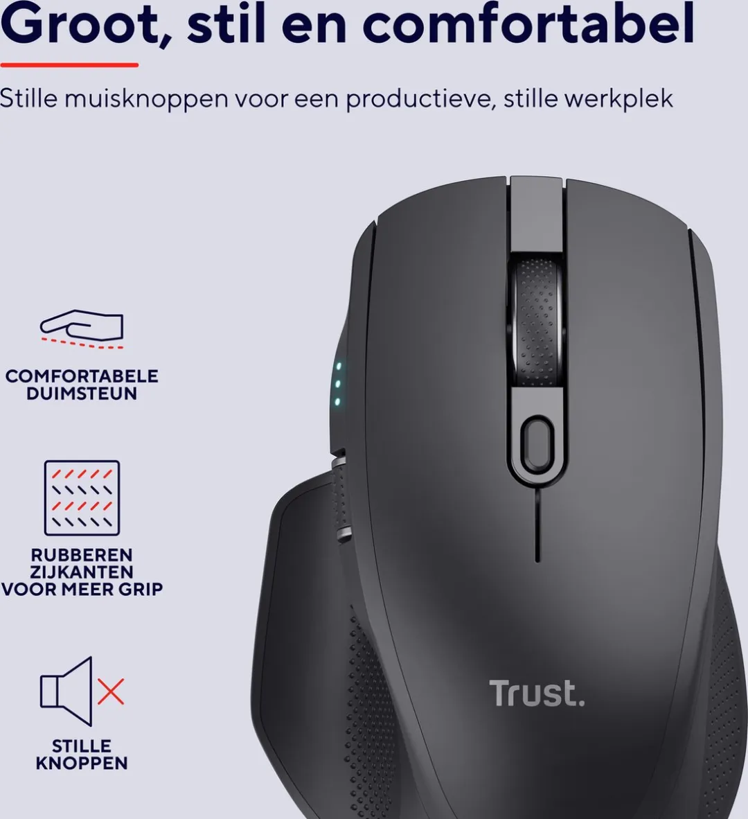 Trust Ozaa+ Ergonomische Draadloze Muis 24820 - Zwart