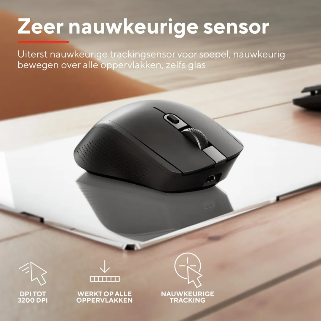 Trust Ozaa+ Ergonomische Draadloze Muis 24820 - Zwart