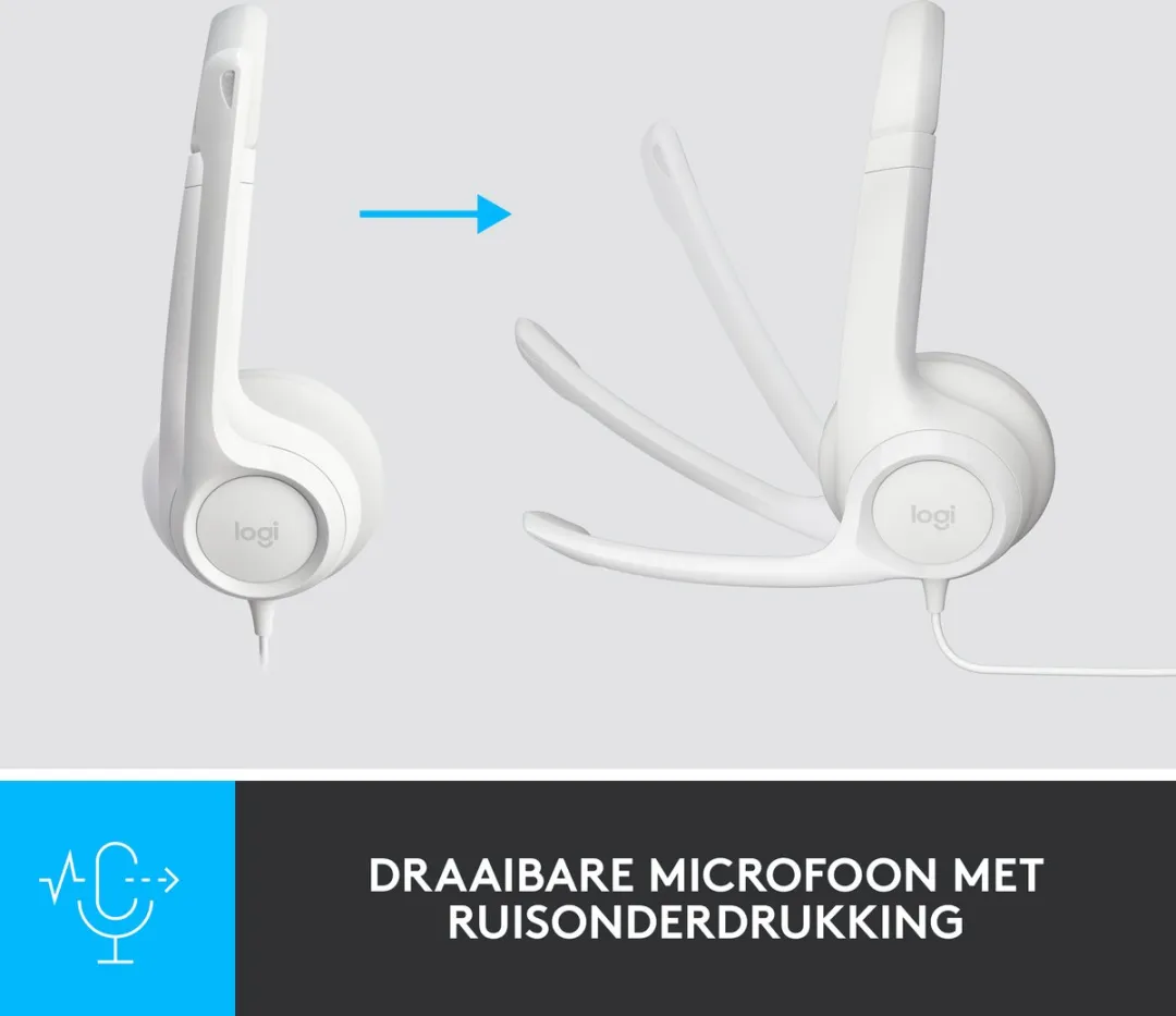 Logitech H390 Headset USB - Ruisonderdrukkend - Wit