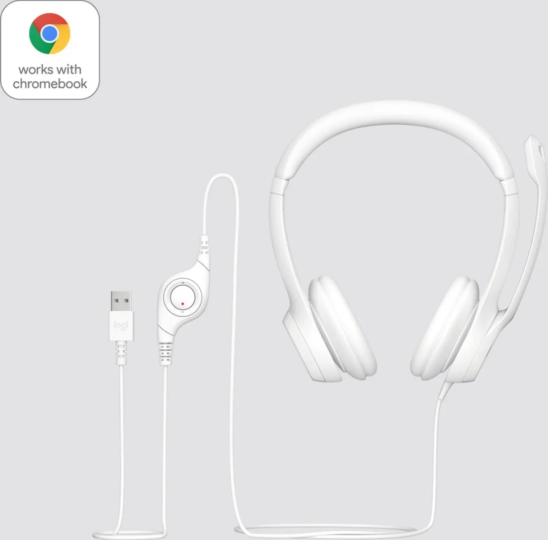 Logitech H390 Headset USB - Ruisonderdrukkend - Wit