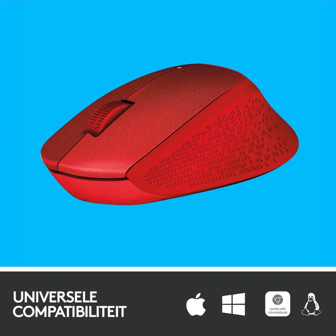 Logitech M330 Silent Plus Draadloze Muis - Rood - afbeelding 6 van 6