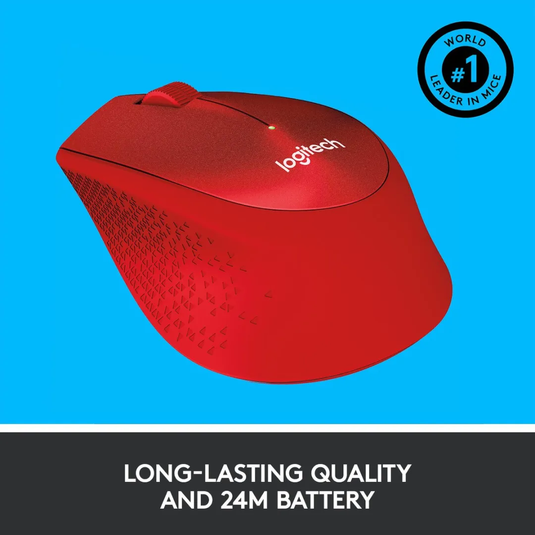 Logitech M330 Silent Plus Draadloze Muis - Rood