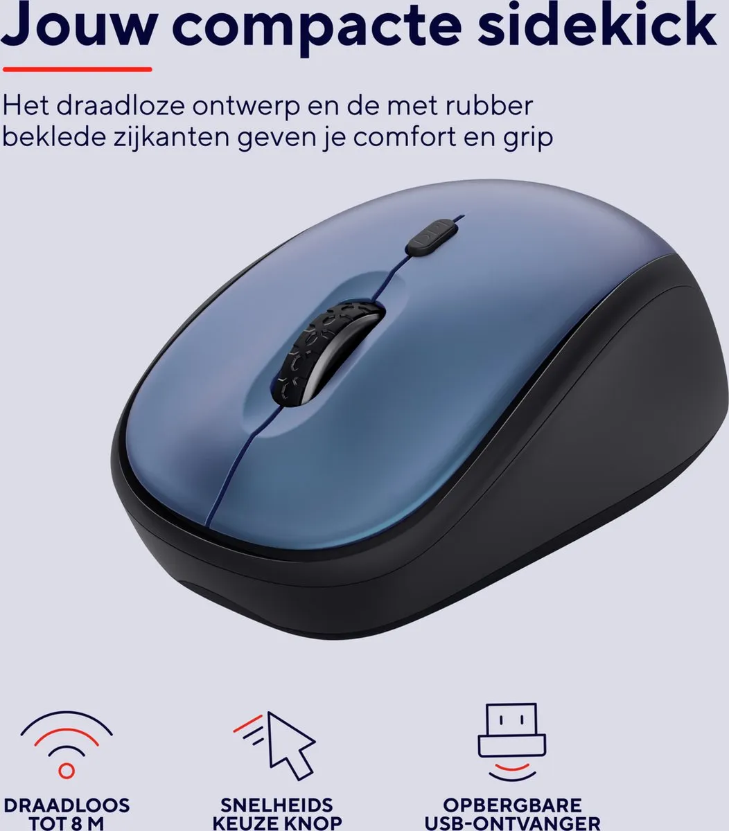 Trust Yvi+ Draadloze Muis 24551 - Blauw
