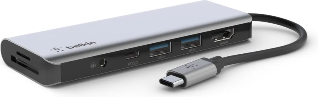 Belkin AVC009btSGY 7-in-1 USB-C Hub - 4K HDMI - 100W - Grijs - afbeelding 6 van 6