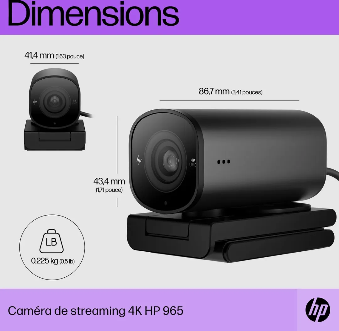 HP 965 4K streaming-webcam 695J5AA#ABB