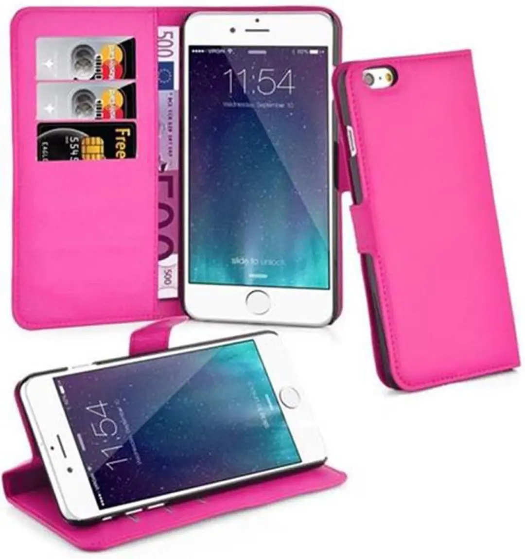 Cadorabo Hoesje geschikt voor Apple iPhone 6 PLUS / 6S PLUS in KERSEN ROZE