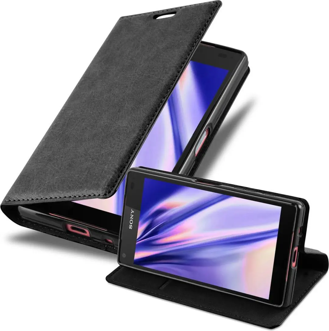 Cadorabo Hoesje geschikt voor Sony Xperia Z5 COMPACT in ZWARTE NACHT