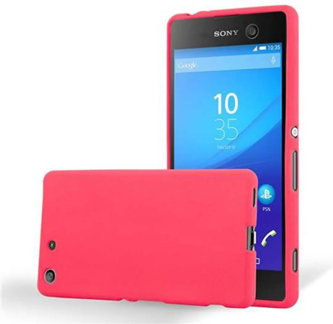 Cadorabo Hoesje geschikt voor Sony Xperia M5 in FROST ROOD