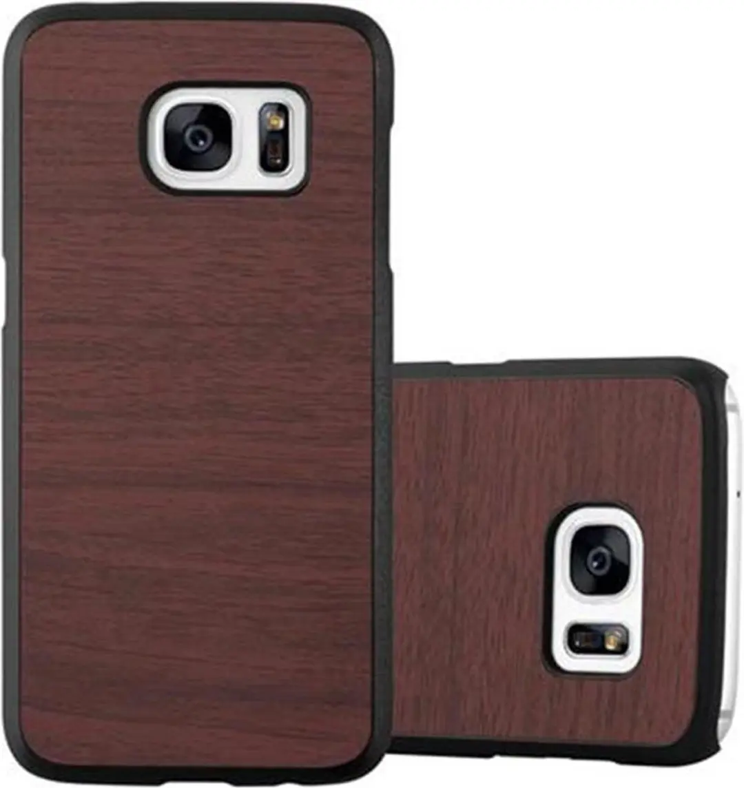 Cadorabo Hoesje geschikt voor Samsung Galaxy S7 in WOODY KOFFIE