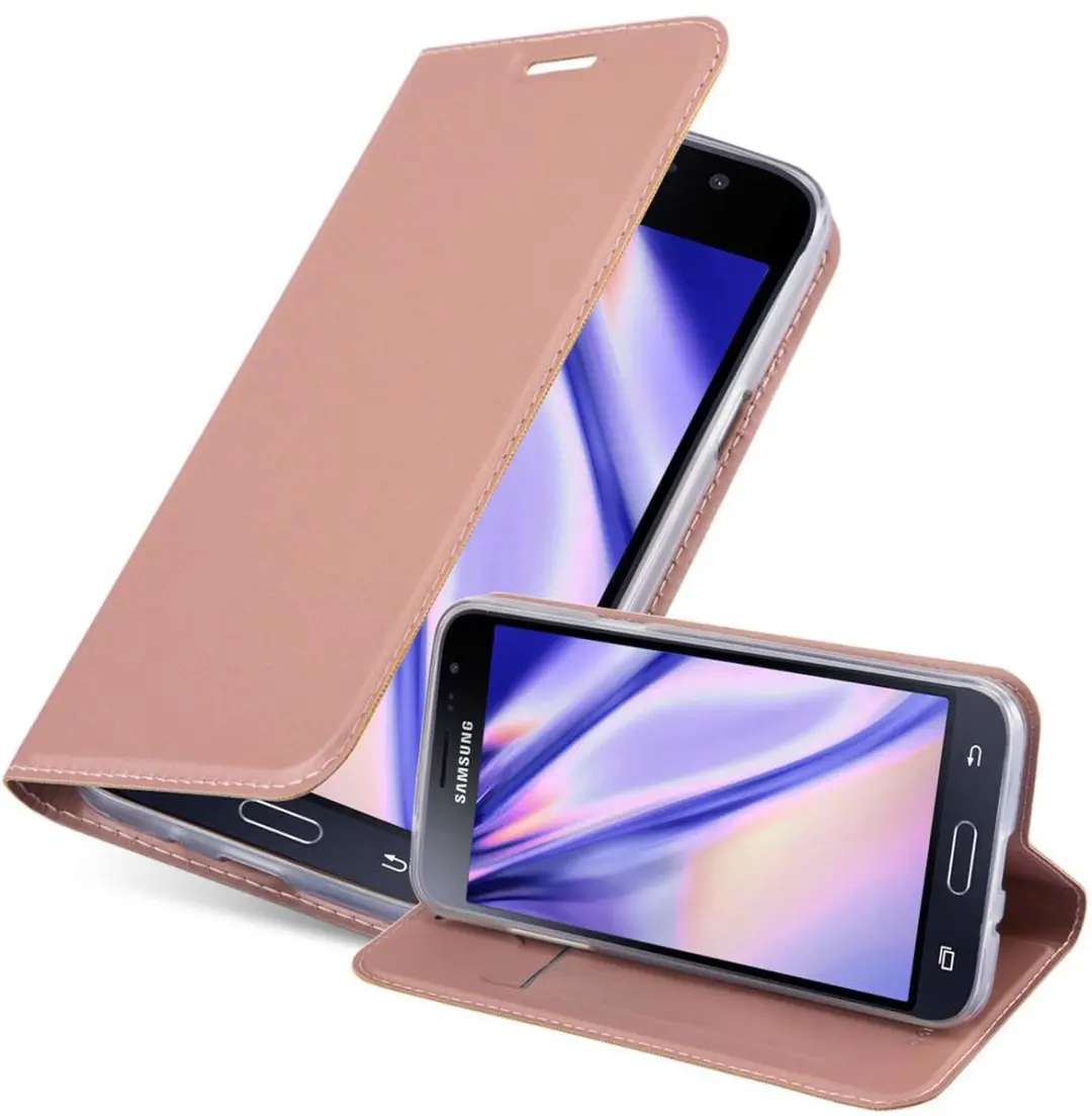 Cadorabo Hoesje geschikt voor Samsung Galaxy J3 2016 in CLASSY ROSE GOUD