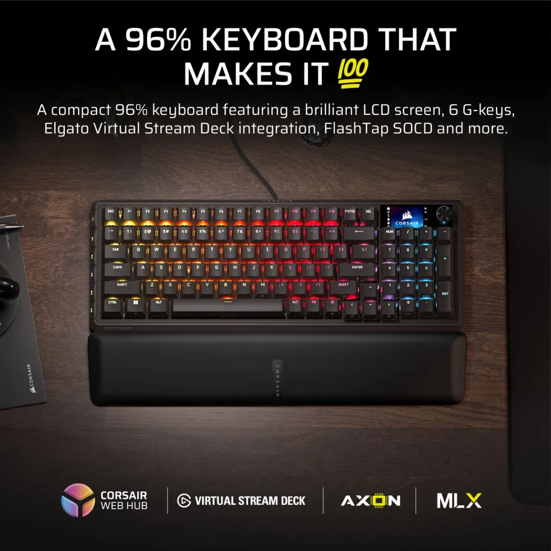Corsair VANGUARD 96 CH-91E901E-NA Toetsenbord - Zwart - afbeelding 6 van 6