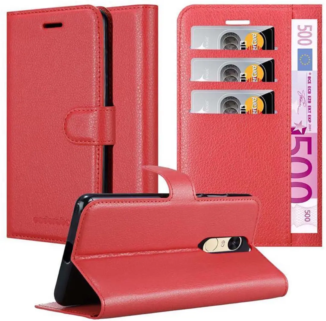 Cadorabo Hoesje geschikt voor Xiaomi RedMi PRO in KARMIJN ROOD - Beschermhoes met magnetische sluiting, standfunctie en kaartvakje Book Case Cover Etui
