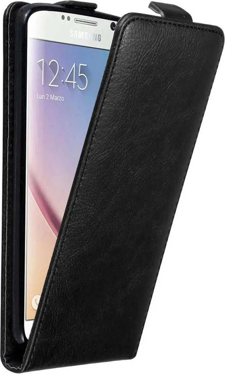 Cadorabo Hoesje geschikt voor Samsung Galaxy S6 in ZWARTE NACHT