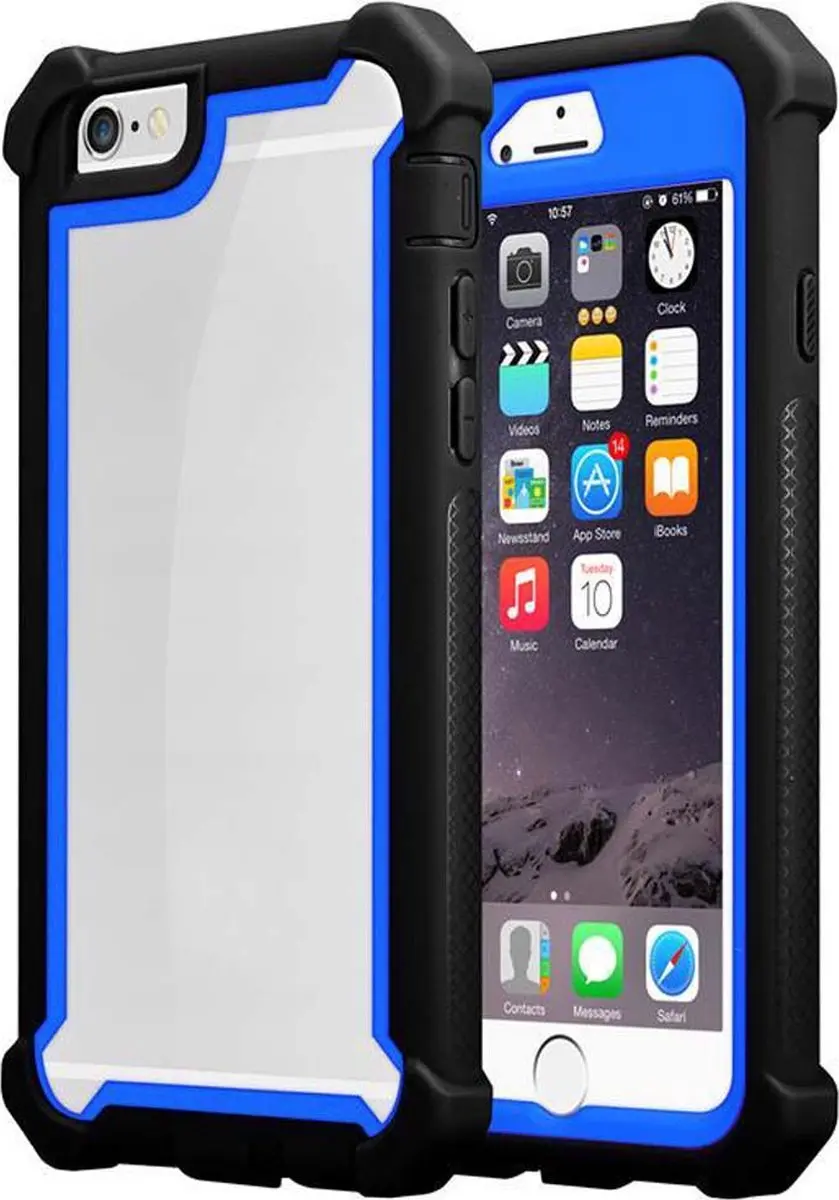 Cadorabo Hoesje geschikt voor Apple iPhone 6 PLUS / 6S PLUS in BLAUW ZWART
