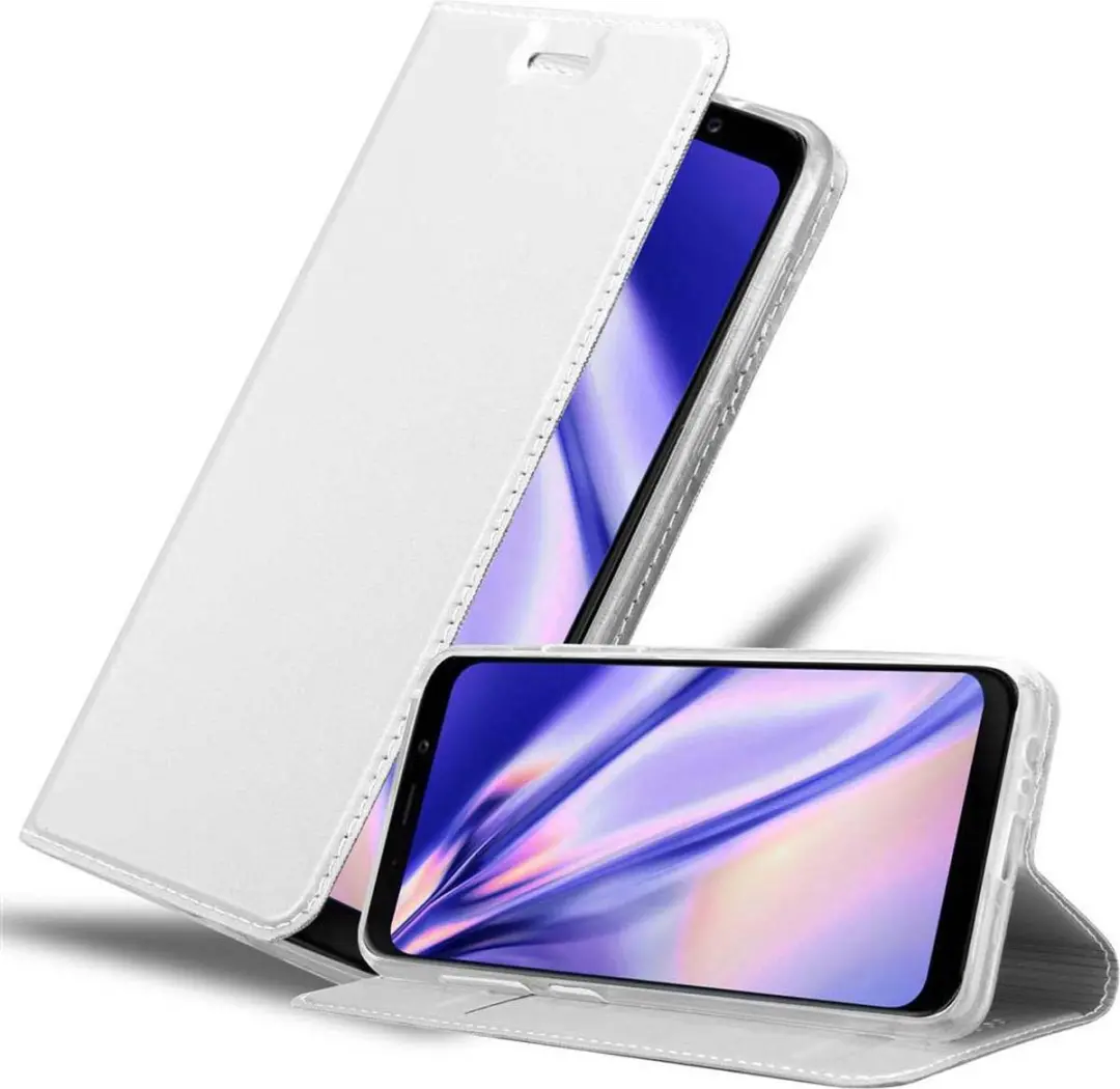Cadorabo Hoesje geschikt voor Samsung Galaxy A8 2018 in CLASSY ZILVER