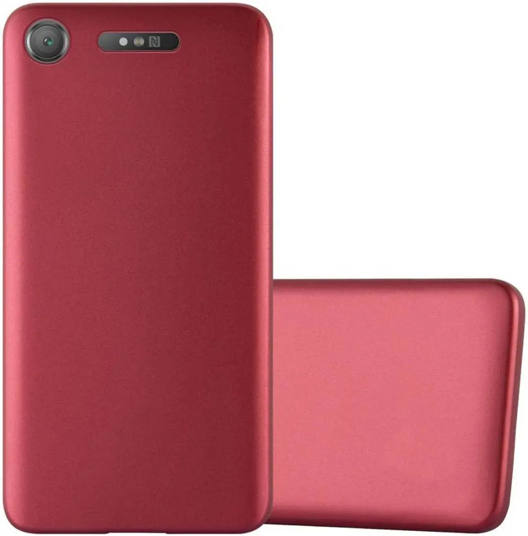 Cadorabo Hoesje geschikt voor Sony Xperia XZ1 in METALLIC ROOD