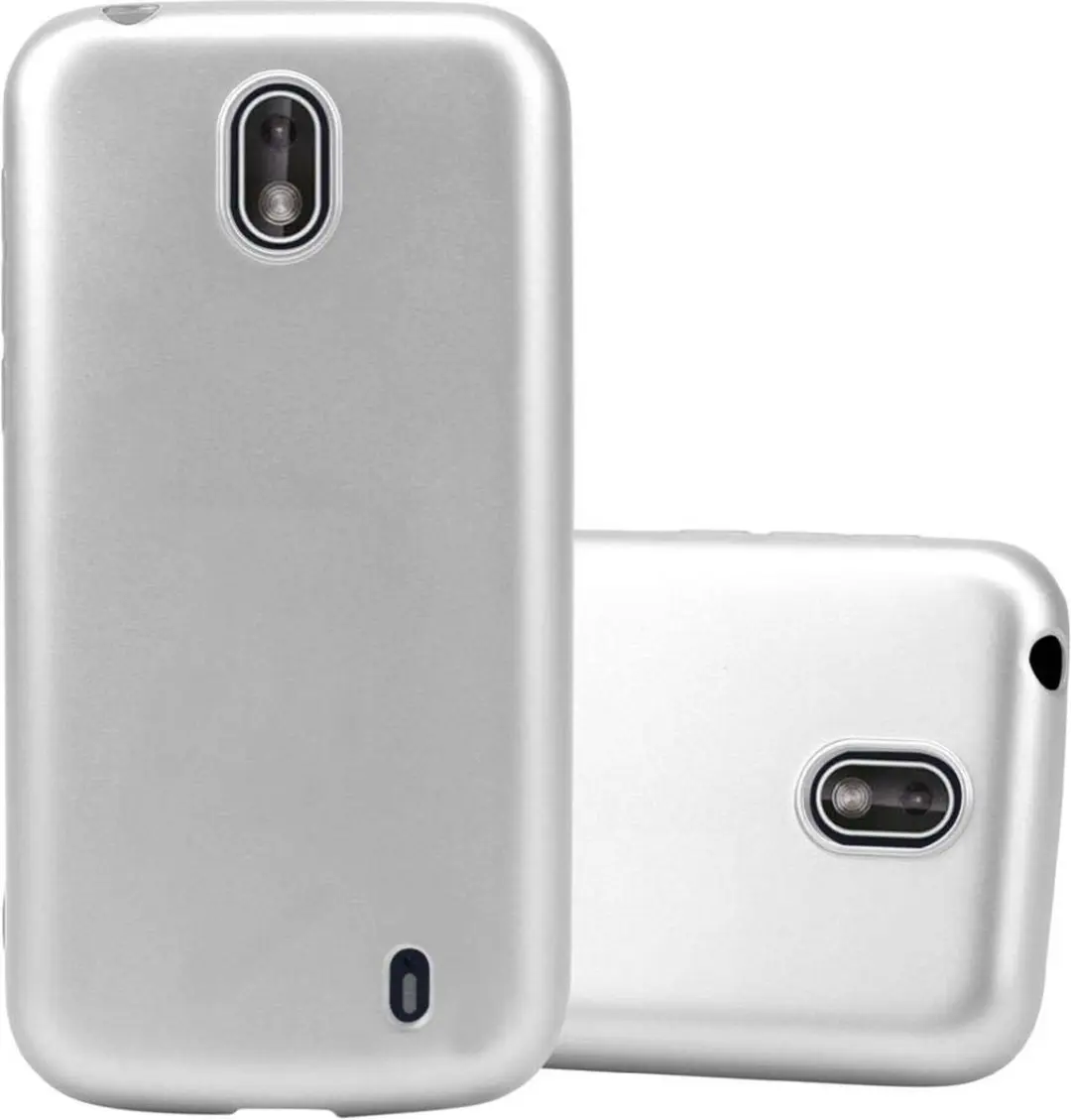 Cadorabo Hoesje geschikt voor Nokia 1 2018 in METALLIC ZILVER