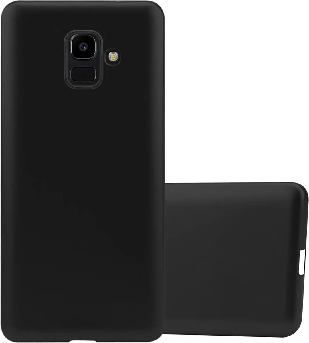 Cadorabo Hoesje geschikt voor Samsung Galaxy J6 2018 in METALLIC ZWART