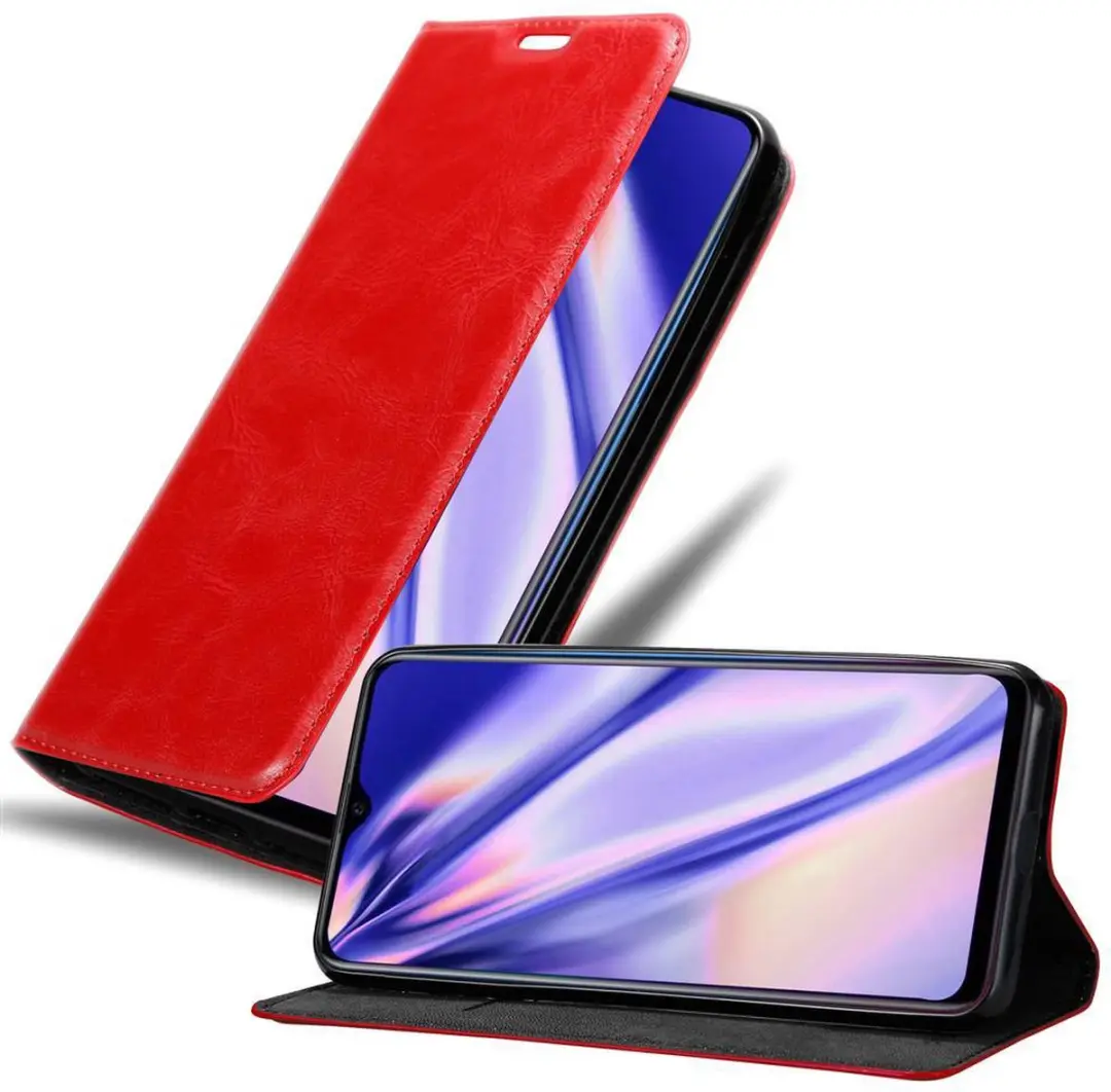 Cadorabo Hoesje geschikt voor Oppo R17 NEO in APPEL ROOD - Beschermhoes met magnetische sluiting, standfunctie en kaartvakje Book Case Cover Etui