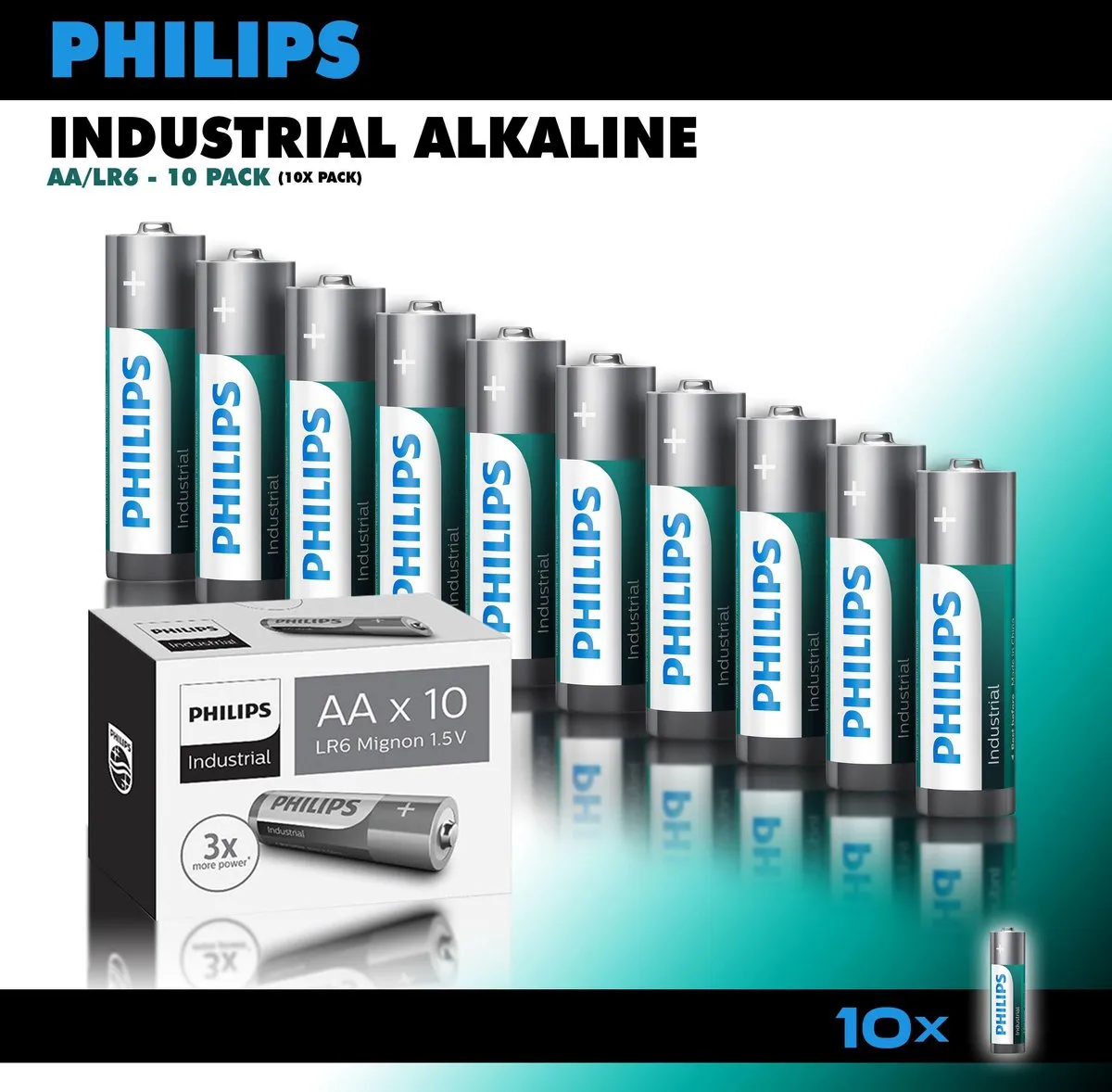 Philips AA Industrial Batterijen 2600mAh - 10 Stuks