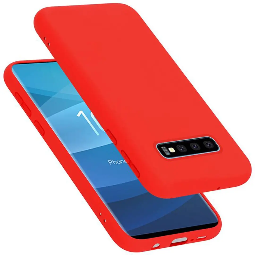 Cadorabo Hoesje geschikt voor Samsung Galaxy S10 PLUS in LIQUID ROOD