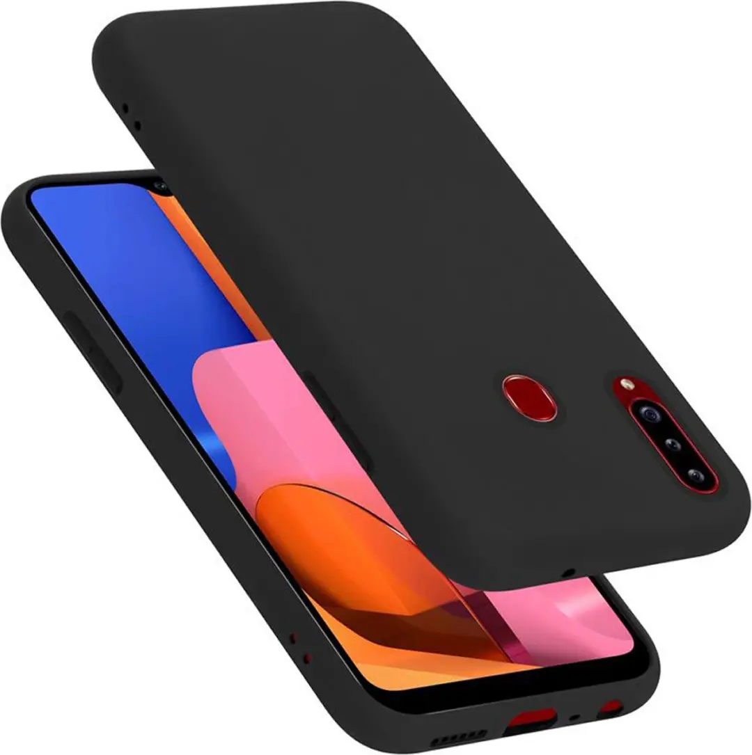 Cadorabo Hoesje geschikt voor Samsung Galaxy A20s in LIQUID ZWART