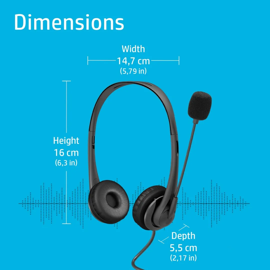 HP Bedrade Headset USB A - Zwart