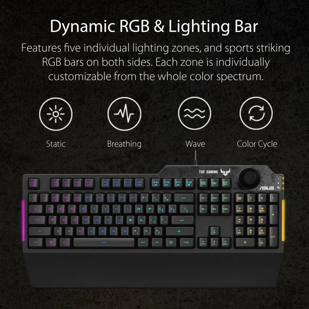 ASUS TUF Gaming K1 Toetsenbord - Zwart - RGB