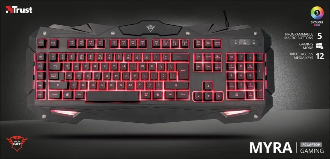 Trust GXT 840 Myra Gaming Toetsenbord - Zwart