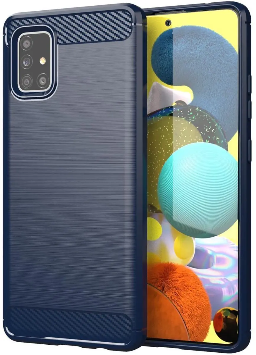Cadorabo Hoesje geschikt voor Samsung Galaxy A51 5G in BRUSHED BLAUW