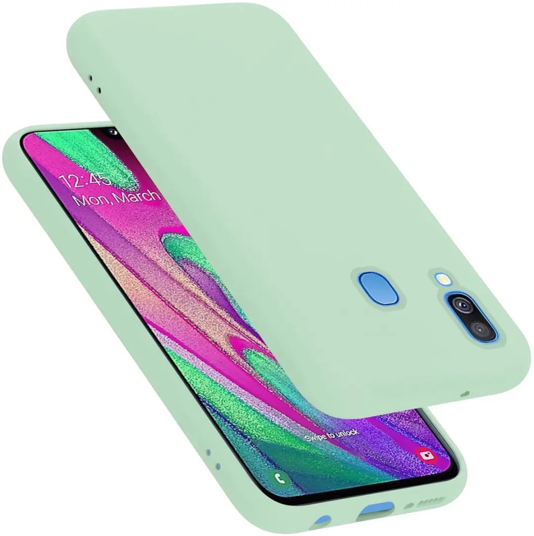 Cadorabo Hoesje geschikt voor Samsung Galaxy A40 in LIQUID LICHT GROEN