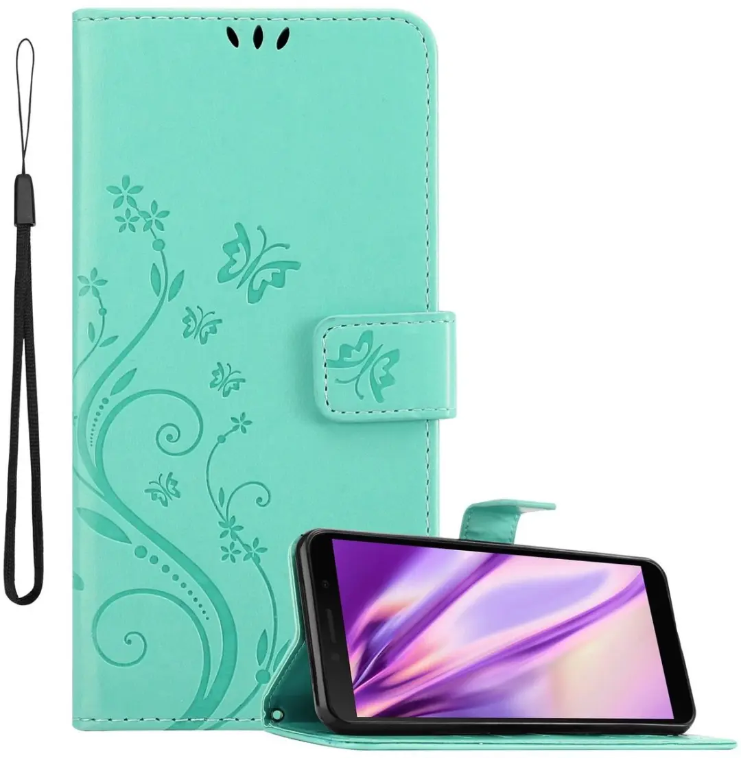 Cadorabo Hoesje geschikt voor Honor 9S / Huawei Y5P in BLOEMEN TURKOOIS