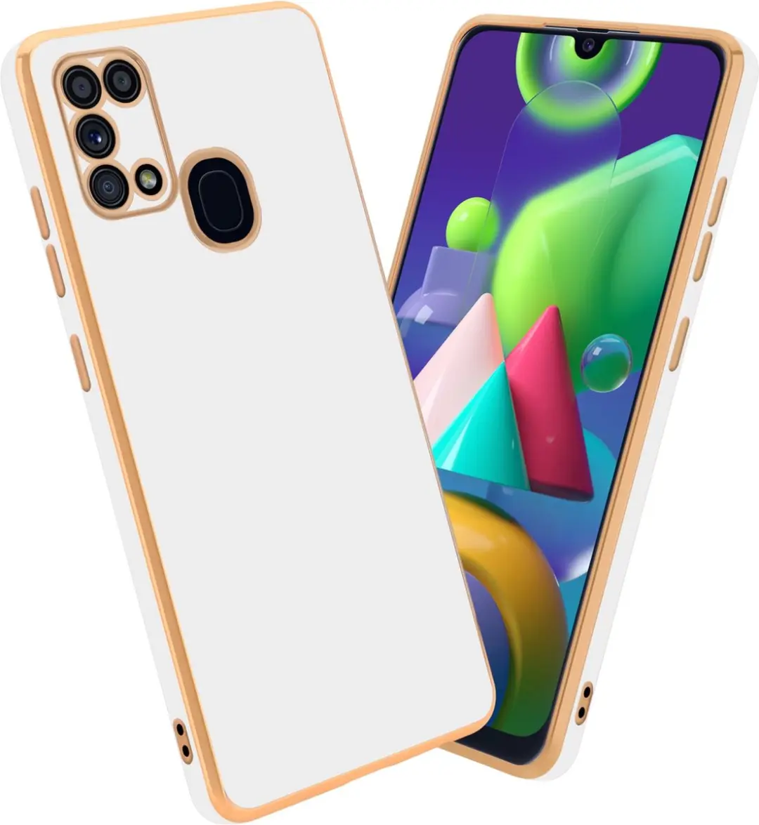 Cadorabo Hoesje geschikt voor Samsung Galaxy M31 in Glossy Wit