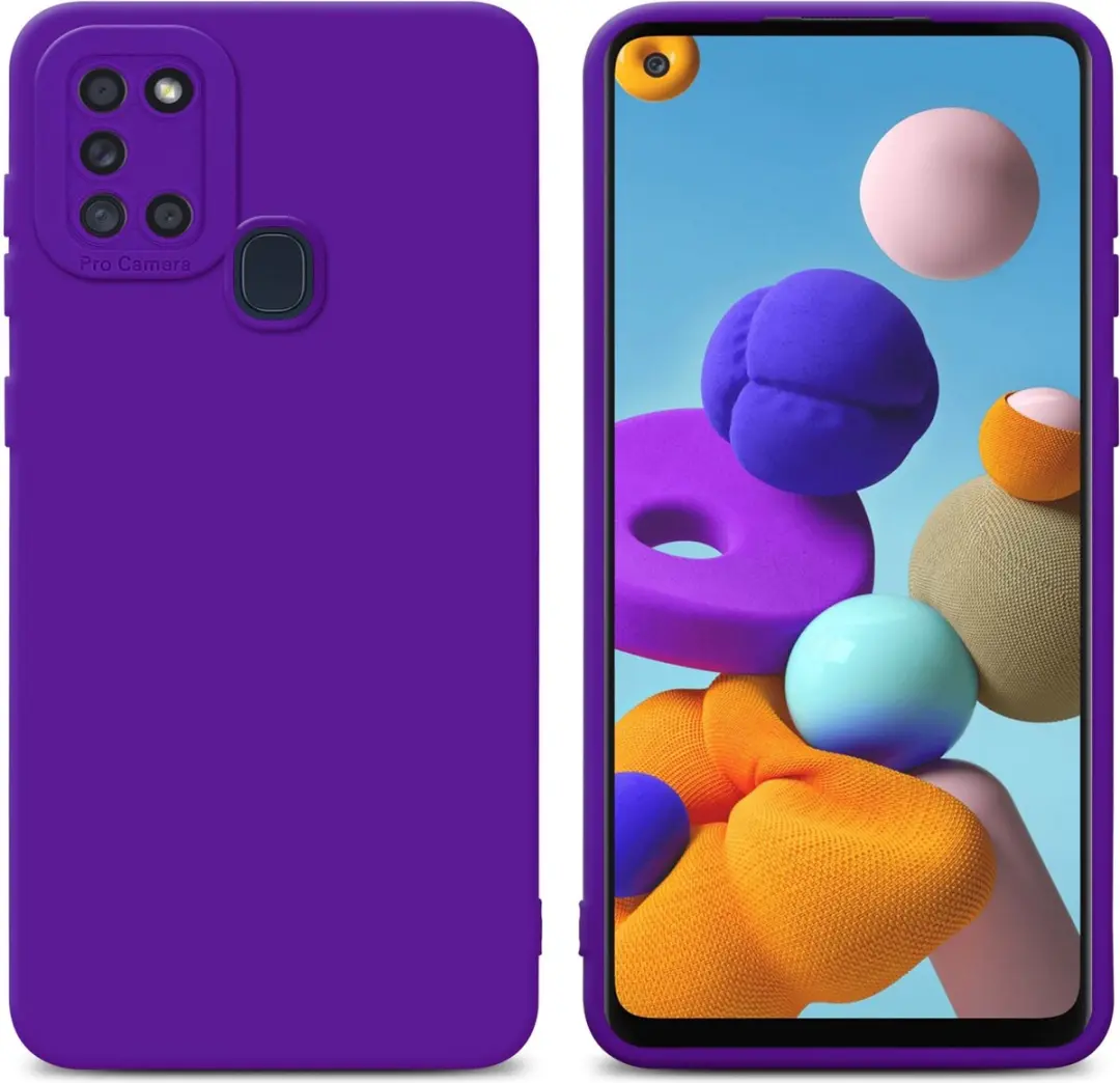 Cadorabo Hoesje geschikt voor Samsung Galaxy A21s in FLUID DONKER PAARS
