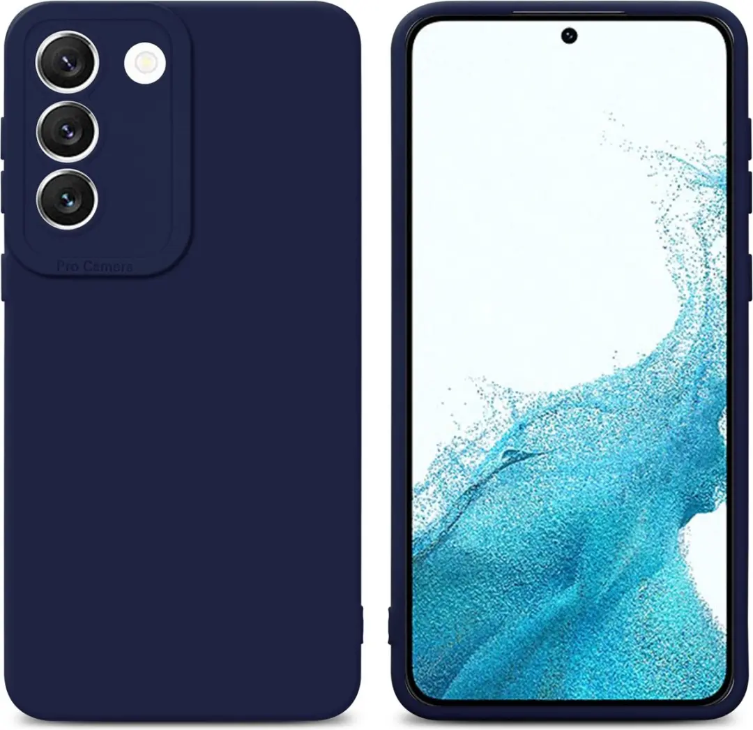 Cadorabo Hoesje geschikt voor Samsung Galaxy S22 in FLUID DONKER BLAUW