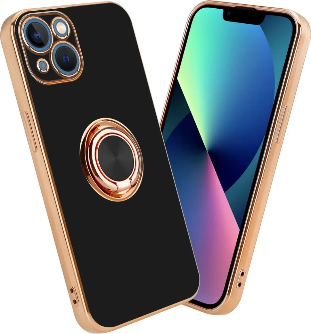 Cadorabo Hoesje geschikt voor Apple iPhone 14 in Glossy Zwart