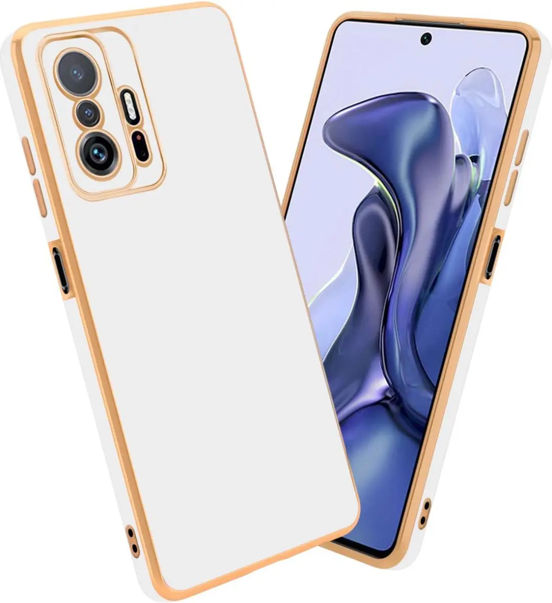 Cadorabo Hoesje geschikt voor Xiaomi 11T / 11T PRO in Glossy Wit