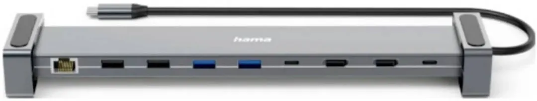 Hama Connect2Office Basic V2 USB-C Dockingstation 9 Poorten - Antraciet - afbeelding 5 van 6