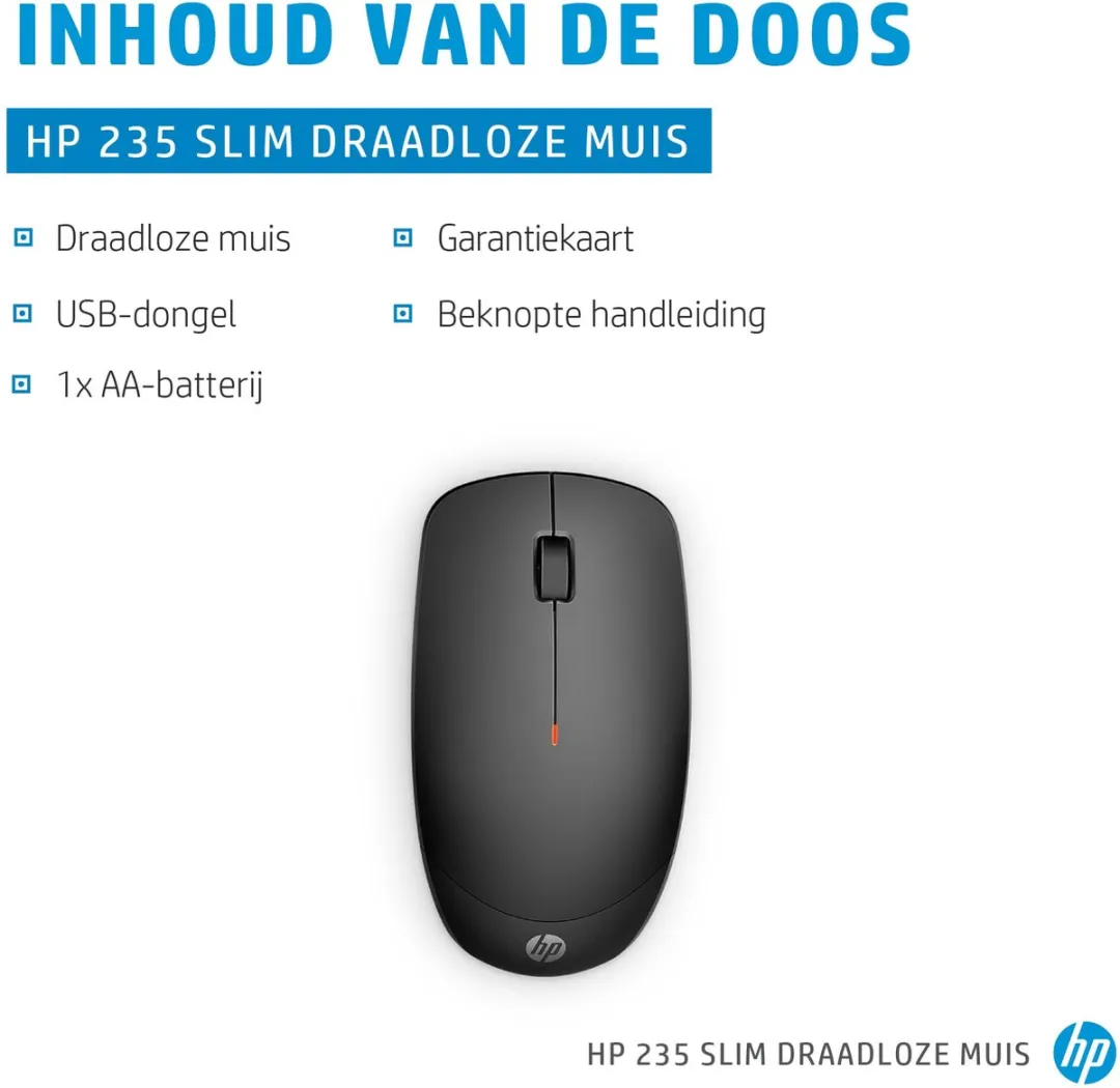 HP 235 Slim Draadloze Muis - 4E407UT - Zwart