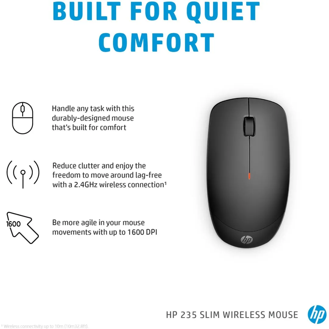 HP 235 Slim Draadloze Muis - 4E407UT - Zwart