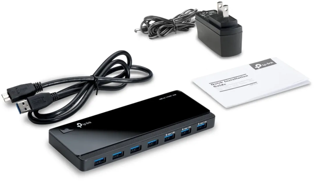 TP-Link UH700 USB 3.2 Hub 8 Poorten - Zwart - afbeelding 3 van 6