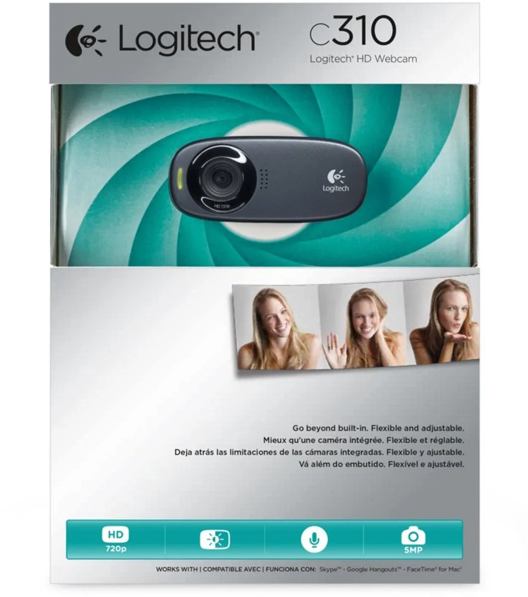 Logitech C310 HD Webcam - Zwart - afbeelding 6 van 6