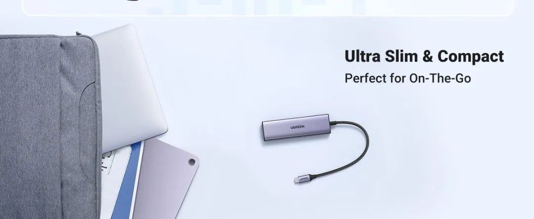 Ugreen 20956A 6-in-1 USB-C Adapter - HDMI & 3x USB-A 3.0 - Zilver