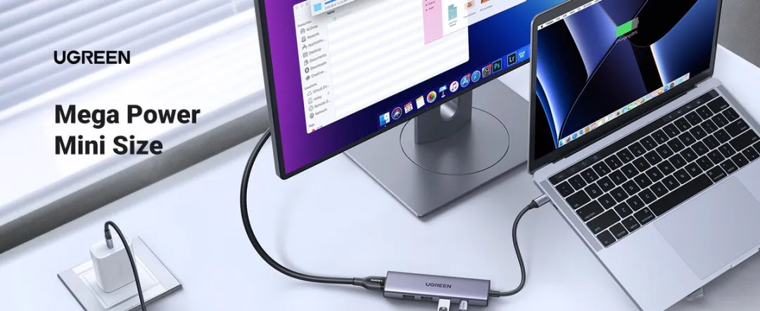 Ugreen 20956A 6-in-1 USB-C Adapter - HDMI & 3x USB-A 3.0 - Zilver
