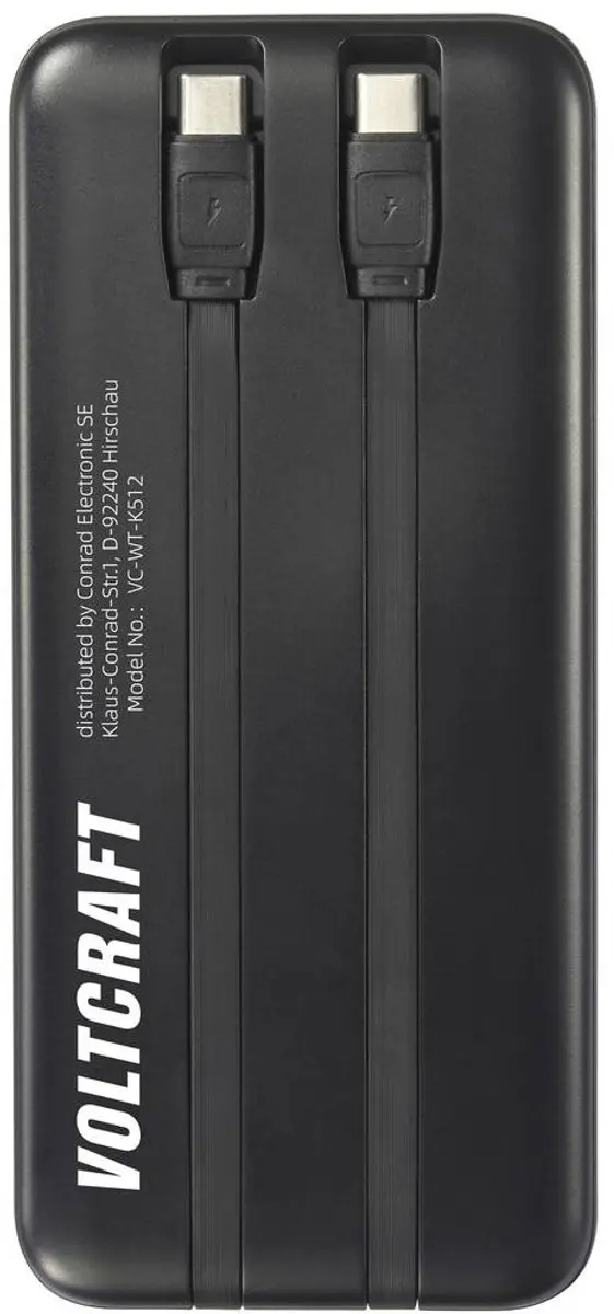 Voltcraft VC-WT-K512 Powerbank 10000mAh - Zwart - afbeelding 4 van 5