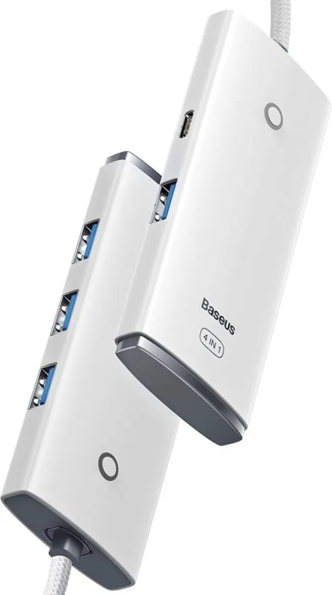 Baseus Lite Series BAS000218 USB-C Hub 4x USB 3.0 - Wit - afbeelding 6 van 6