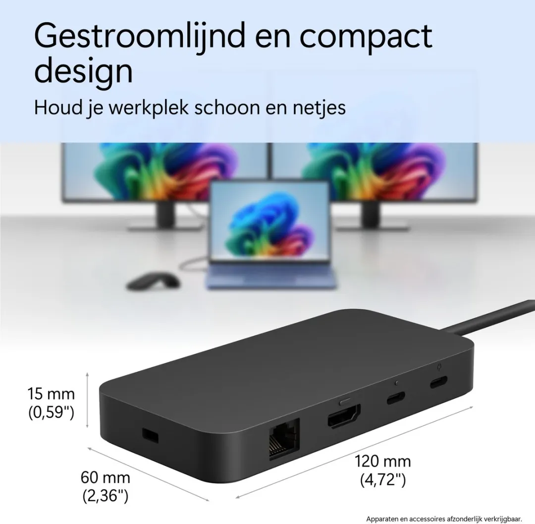 Microsoft Surface USB4 Dock EP2-19987 - 40Gbps - 65W - Zwart