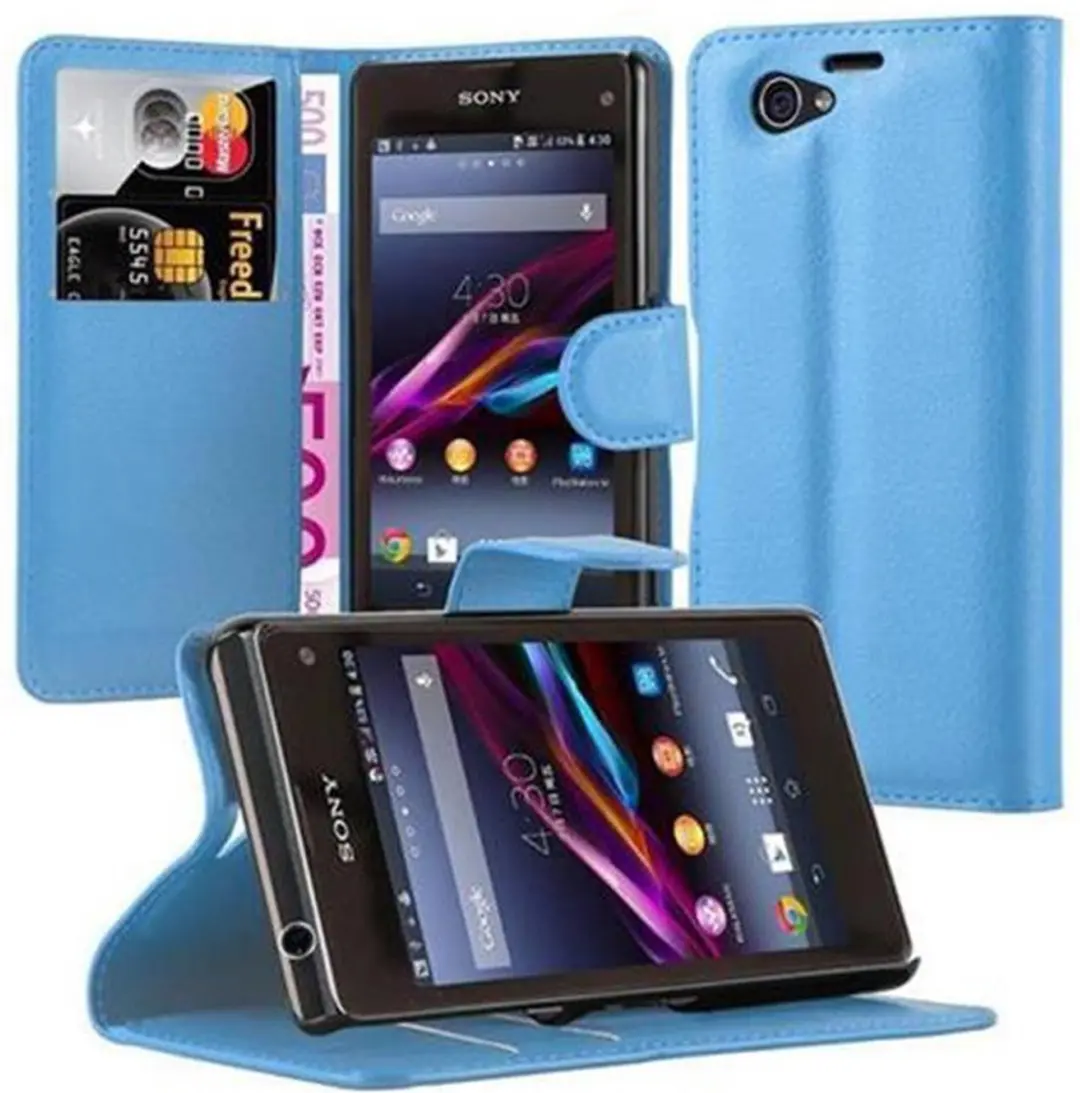 Cadorabo Hoesje geschikt voor Sony Xperia Z1 COMPACT in PASTEL BLAUW